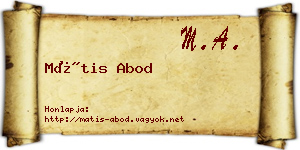 Mátis Abod névjegykártya